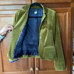 JCREW | Green Velvet Blazer